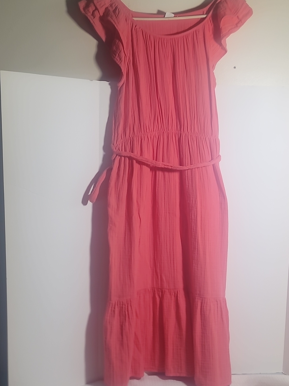 GAP Coral Gauze Sundress with Waist Tie